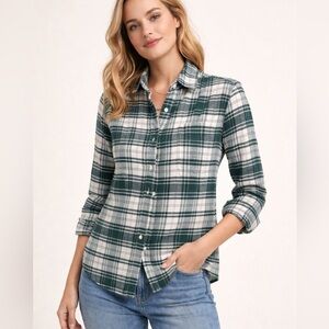 Frank & Eileen Green and White Barry Plaid Flannel